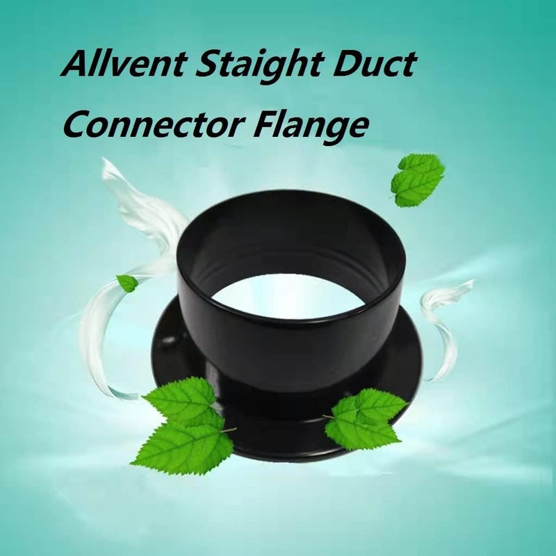 Allvent Dryer Vent Wall Plate 3" Black Plastic Straight Duct Connector Flange Wall Trim Pipe Collar for Heating Cooling Ventilation System(75mm) - Image 4